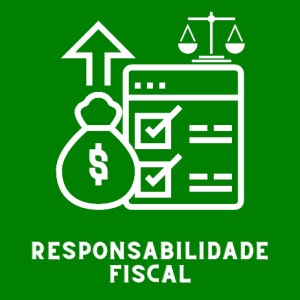 texto responsabilidade fiscal letra branca com figura acima e fundo verde escuro